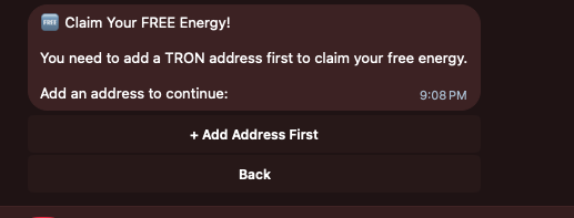 Add TRON Wallet Address